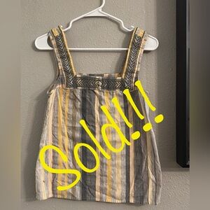 Lucky Brand XS Boho Tank Top Blouse